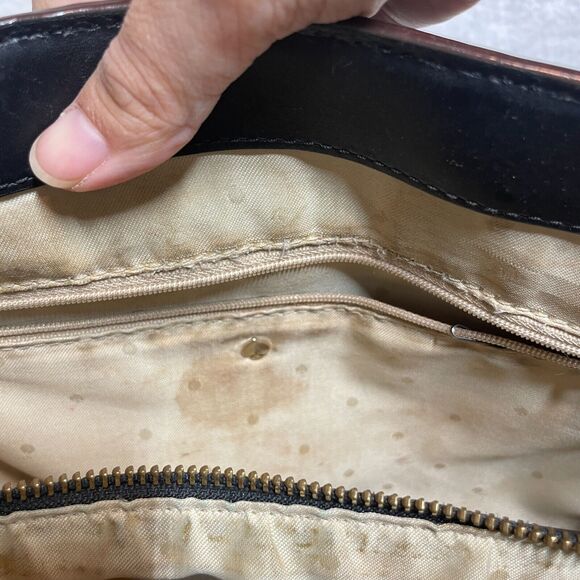 Kate Spade New York Black Leather Structured Satchel Handbag Missing Strap - Picture 11 of 16